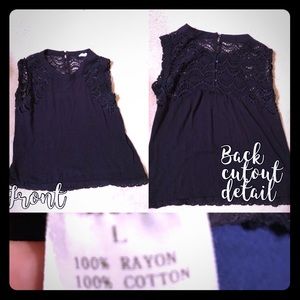 Boutique Filigree Cutout Back Top